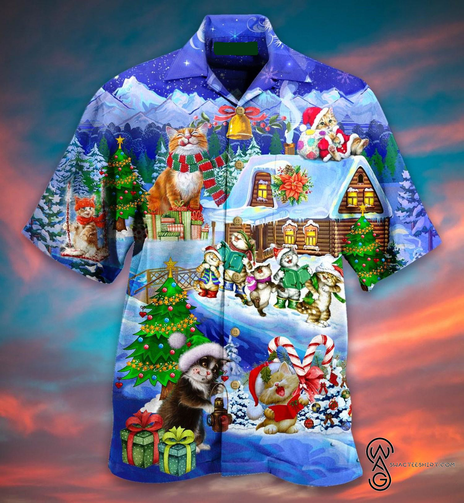 [Top Trending] Cats Santa Claus Christmas Hawaiian Aloha Shirts